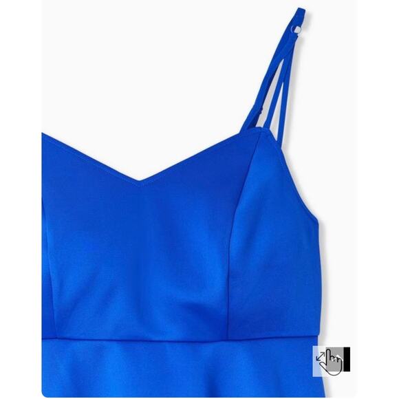 NWT Torrid Electric Blue Scuba Strappy Peplum Top 3 3X 22-24 - Picture 5 of 10